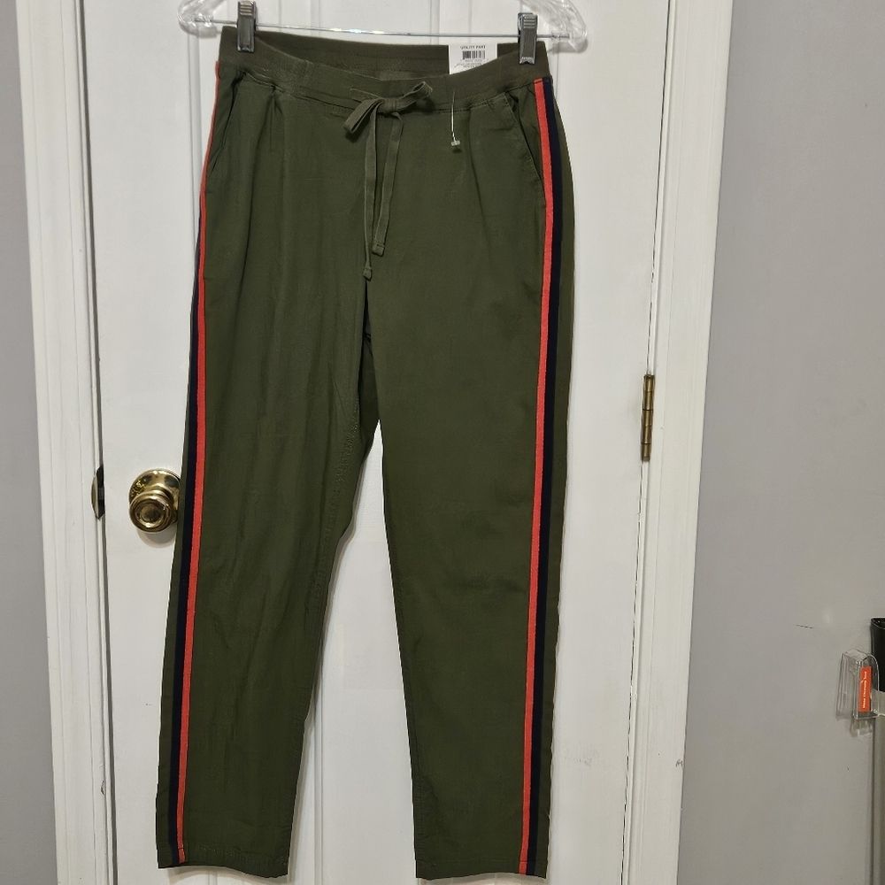 Style & Co Utility Pants XS Olive Green Stripe